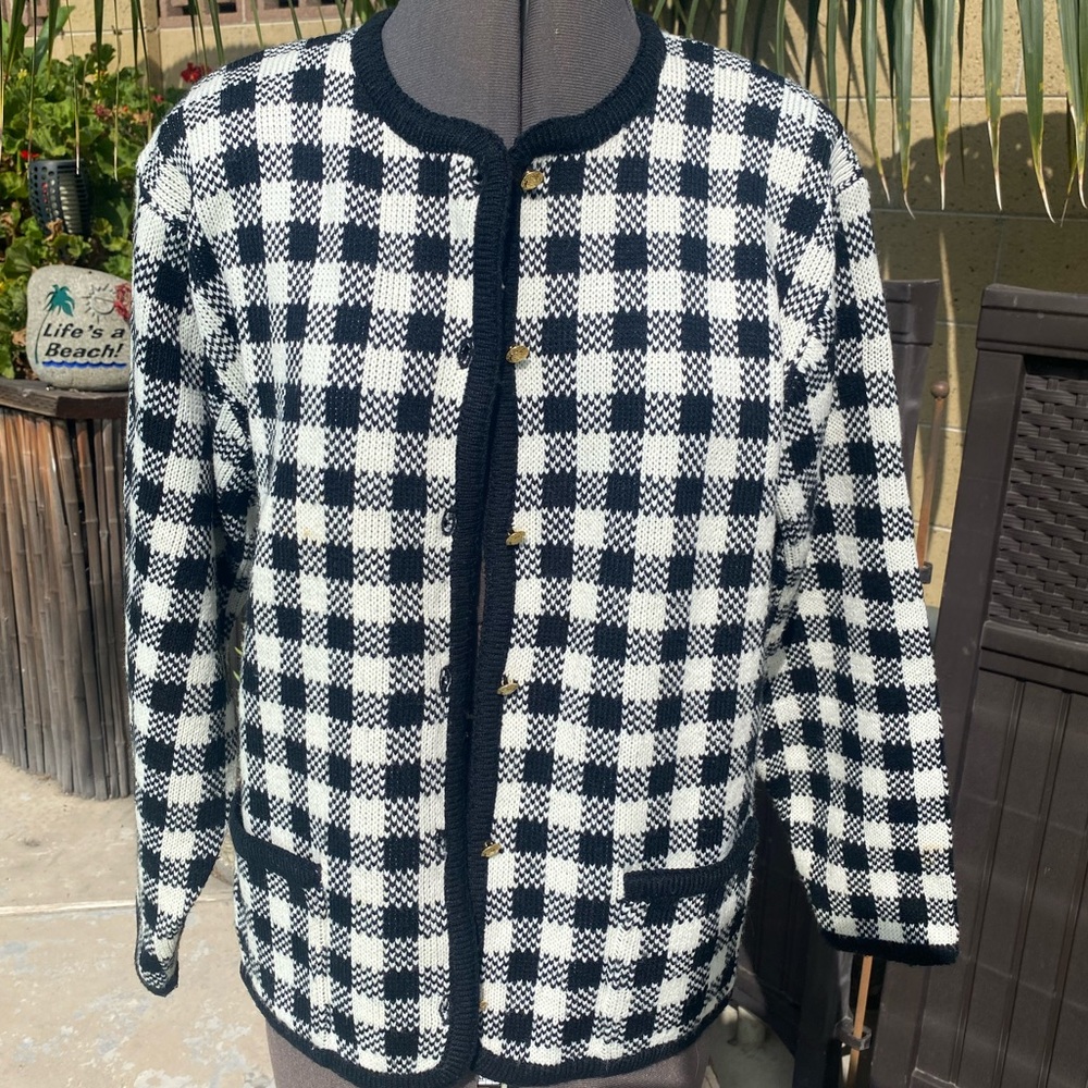 Vintage Houndstooth Sweater L